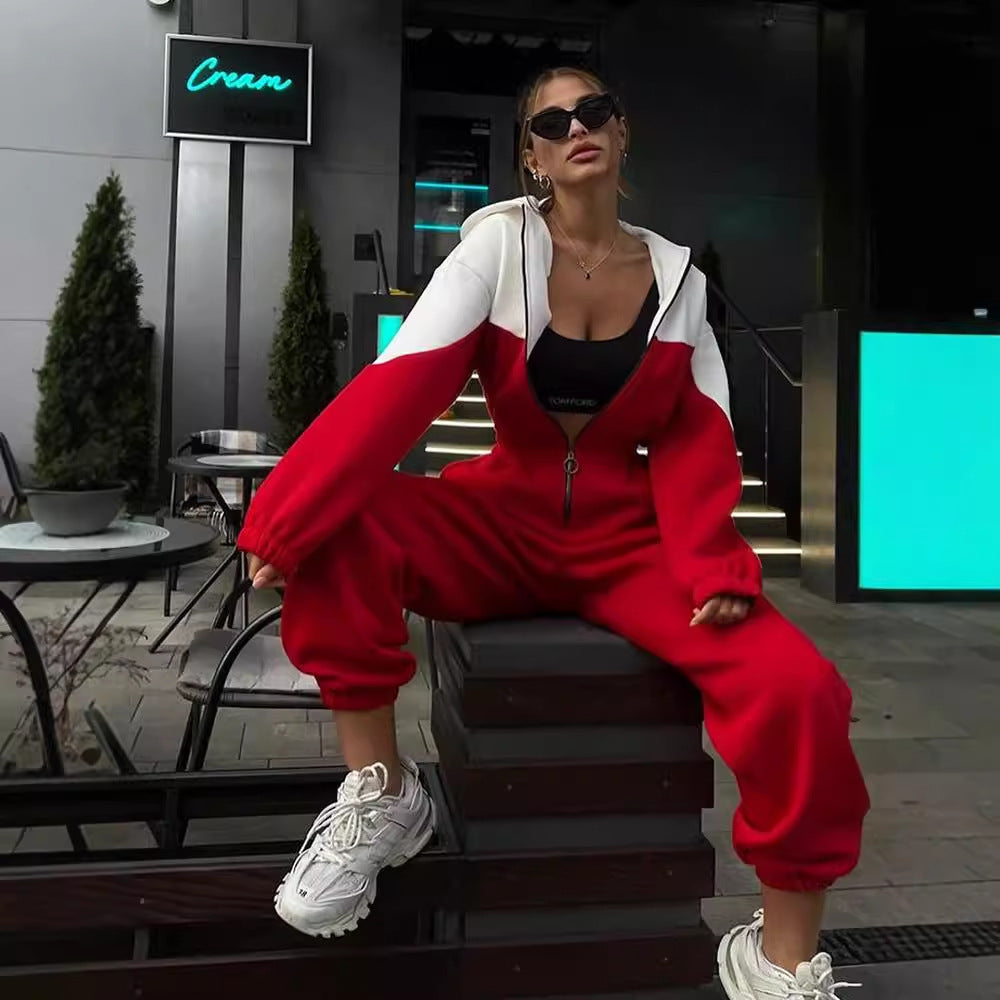 Damen Sport-Jogginganzug Farbige Einsätze Norvielle