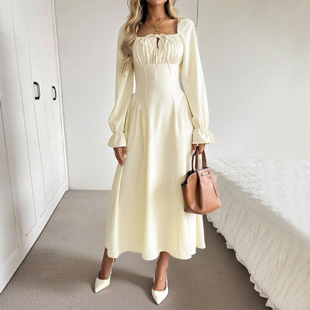 Damen Maxikleid Elegantes Design Puffärmel Norvielle - Norvielle