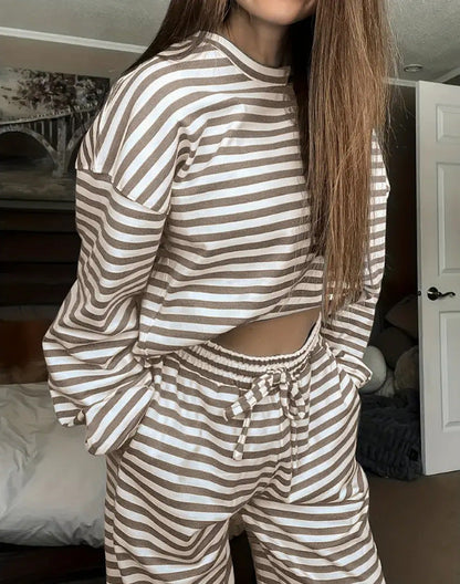 Damen Freizeit-Set Gestreift Norvielle