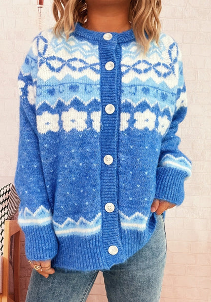 Damen Strickjacke Norweger-Muster Kuschelig Norvielle