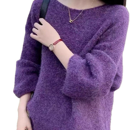 Damen Strickpullover Flauschig Weite Passform Norvielle