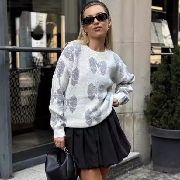 Damen Strickpullover Floralmuster Weich Norvielle