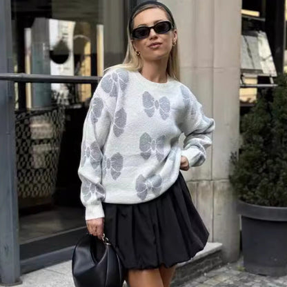 Damen Strickpullover Floralmuster Weich Norvielle