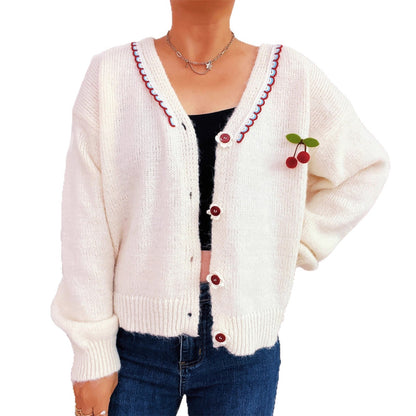 Damen Strickjacke Blütenmuster Norvielle
