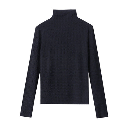 Damen Rollkragenpullover Strukturiertes Muster Norvielle