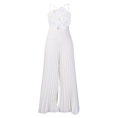 Damen Jumpsuit Plissee-Design Blumenmuster