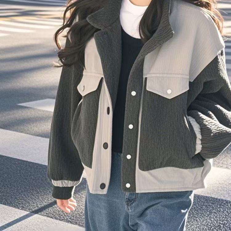 Damen Fleecejacke Oversized Strukturiert Grau