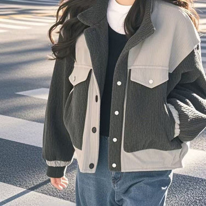 Damen Fleecejacke Oversized Strukturiert Grau