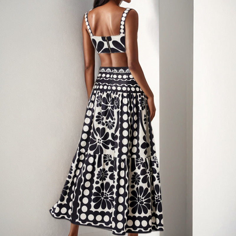 Damen Zweiteiliges Set Crop- Maxirock