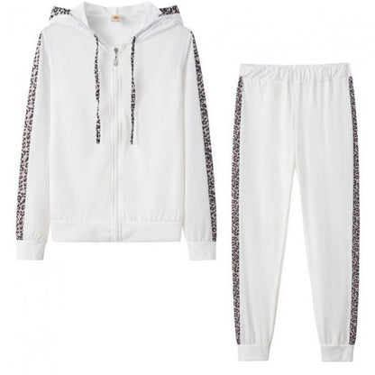 Damen Sportanzug Leopardenmuster Stretch