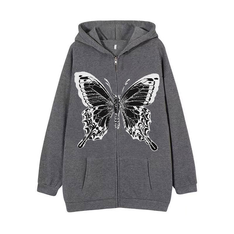 Damen Hoodie Schmetterlingsmotiv Baumwolle Norvielle