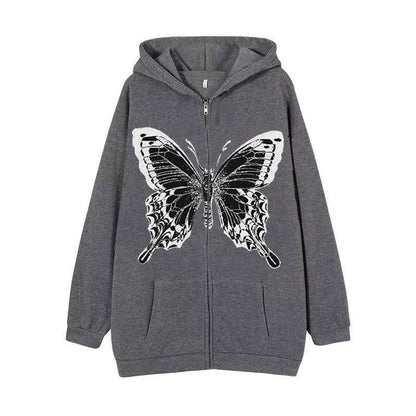 Damen Hoodie Schmetterlingsmotiv Baumwolle Norvielle