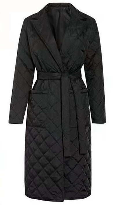Damen Wintermantel Gesteppt Elegant Gürtel Norvielle