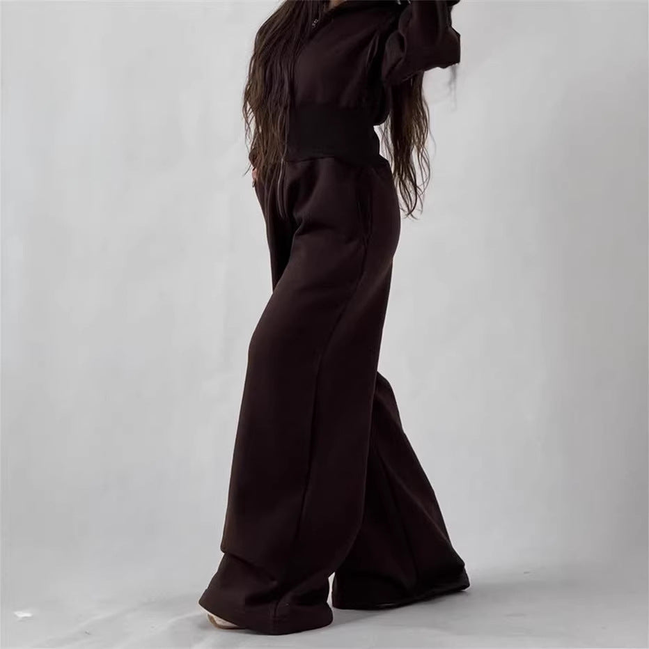 Damen Jumpsuit Kapuze Weites Bein Norvielle