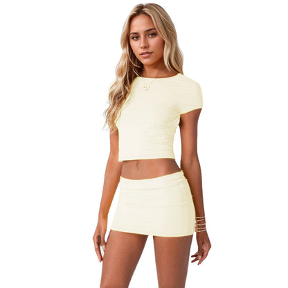 Damen Crop- Minirock-Set