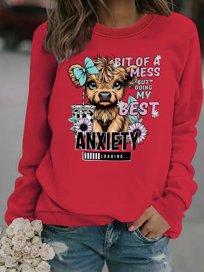 Damen Sweatshirt Hundedesign Motiv Weich