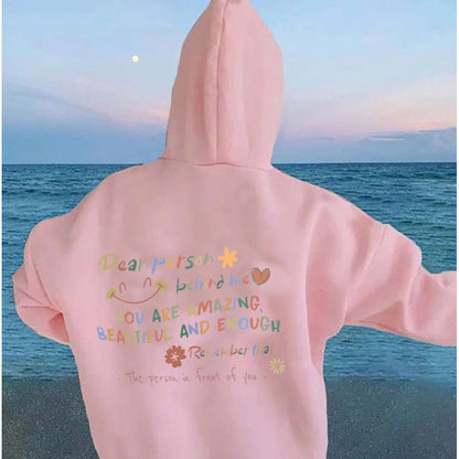 Damen Kapuzenpullover Komfort Passform Motiviert Norvielle