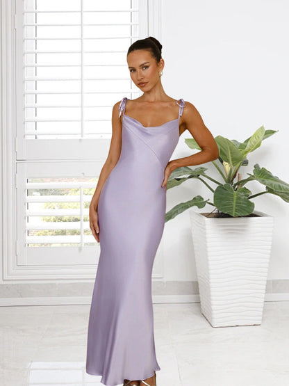 Damen Langabendkleid Spaghettiträger Elegantes