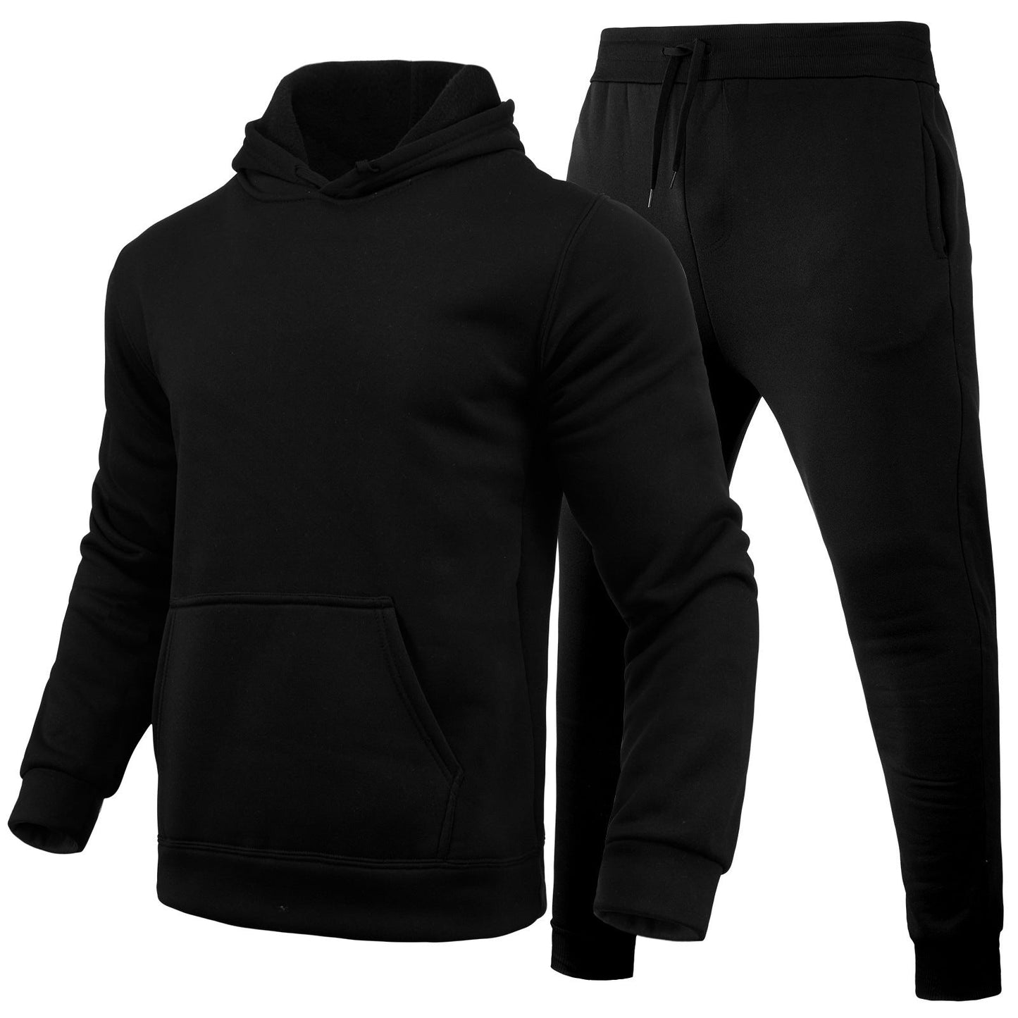 Damen Sportliches Hoodie- und Jogginghose-Set Baumwollmix Schwarz - Norvielle
