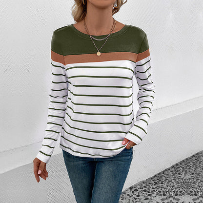 Damen Langarmshirt Streifen Farbhüpf-Design Norvielle