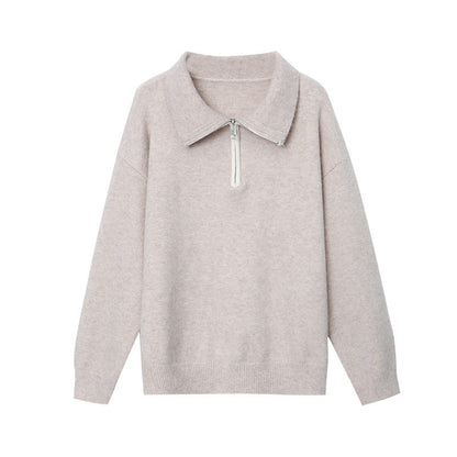 Damen Pullover Halb-Reißverschluss Lässiger Schnitt Norvielle