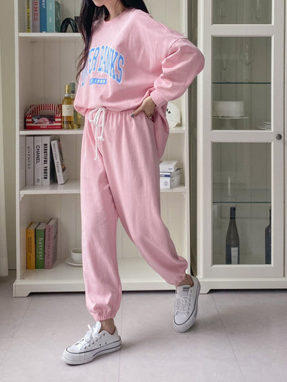 Damen Sweatshirt Jogginghose Set mit Logo Norvielle