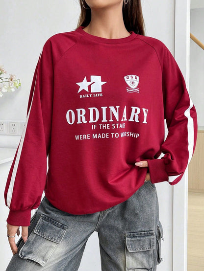 Damen Sweatshirt Lässig Voluminöse Ärmel Norvielle