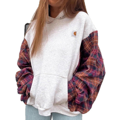 Damen Kapuzenpullover Karomuster Norvielle