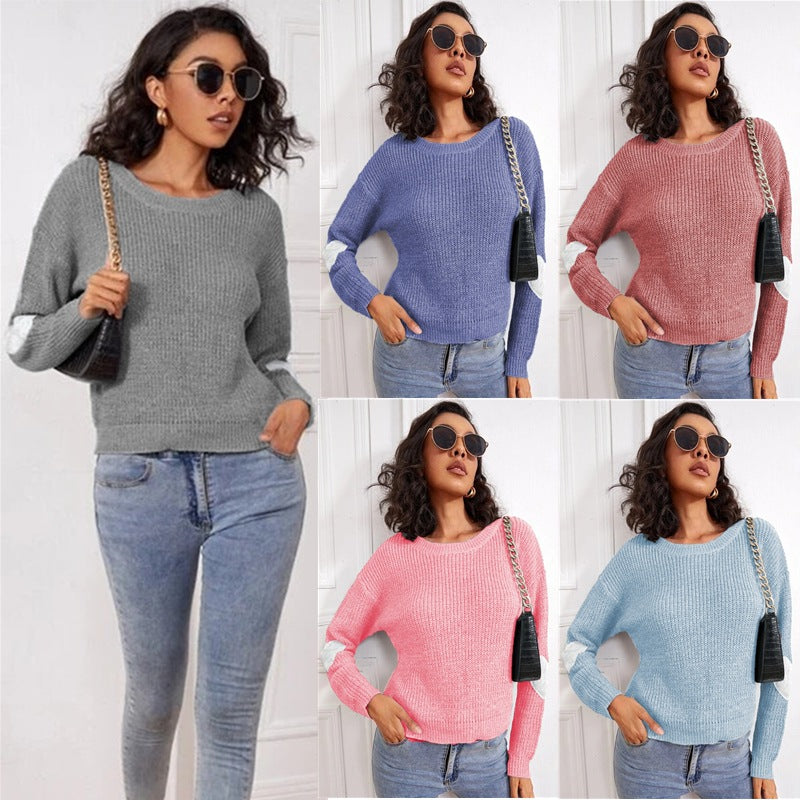 Damen Grobstrickpullover Farbblock-Design Lässig - Norvielle