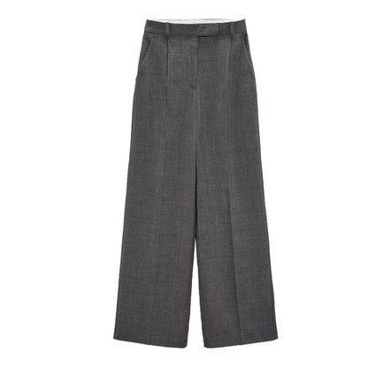 Damen Wide-Leg-Hose Hochtaillierter Bund Kleidhose