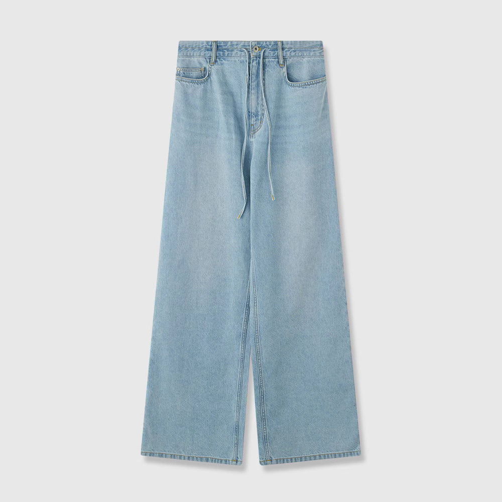Damen Denim-Culotte Weit mit hohem Bund und Gummizug