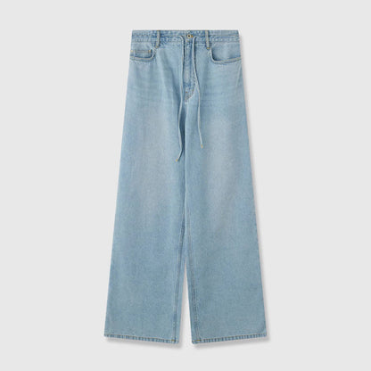 Damen Denim-Culotte Weit mit hohem Bund und Gummizug