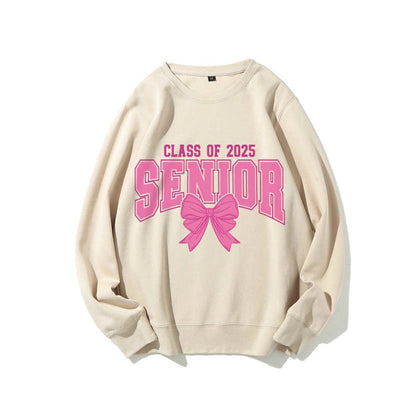 Damen Sweatshirt Abschlussjahr Schleifendesign Grau
