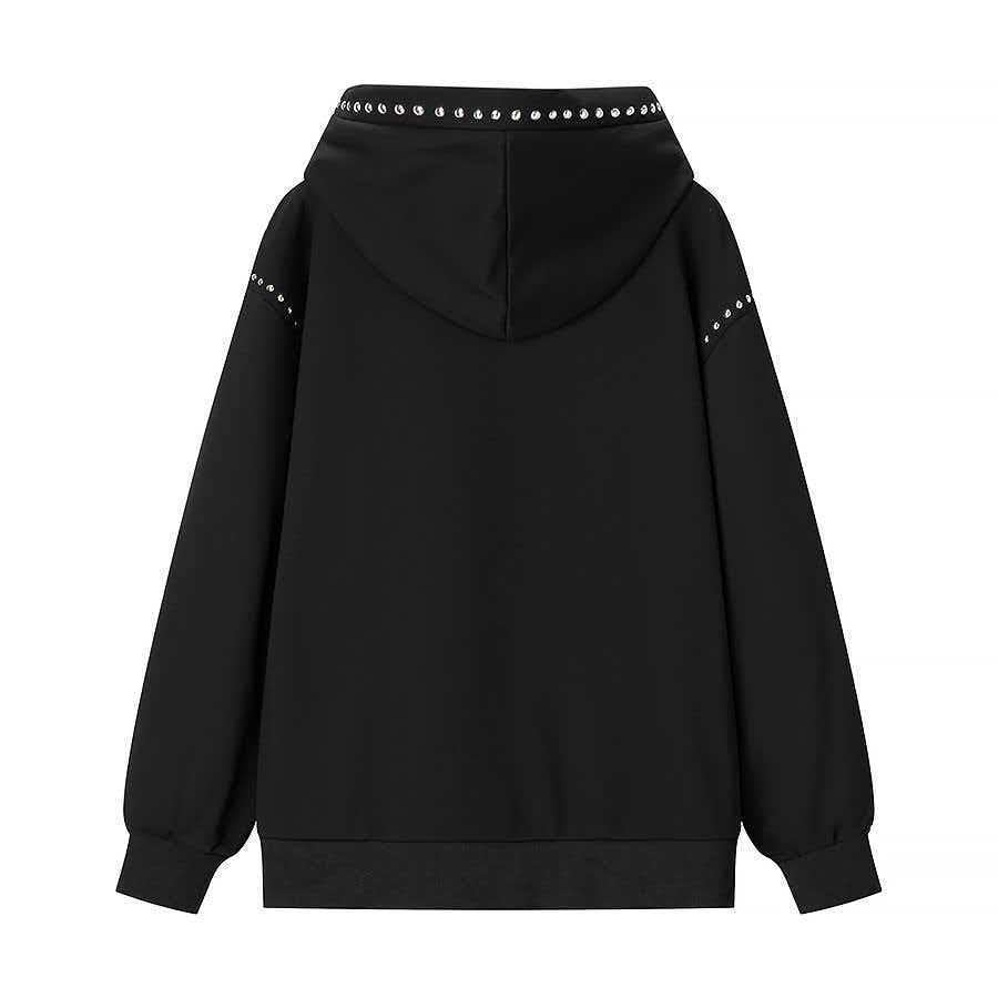 Damen Hoodie Nieten Elegant