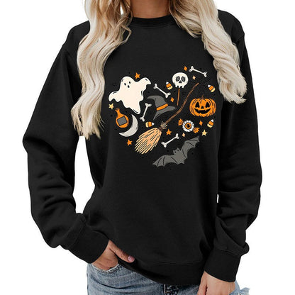 Damen Halloween Sweatshirt Kreatives Motiv