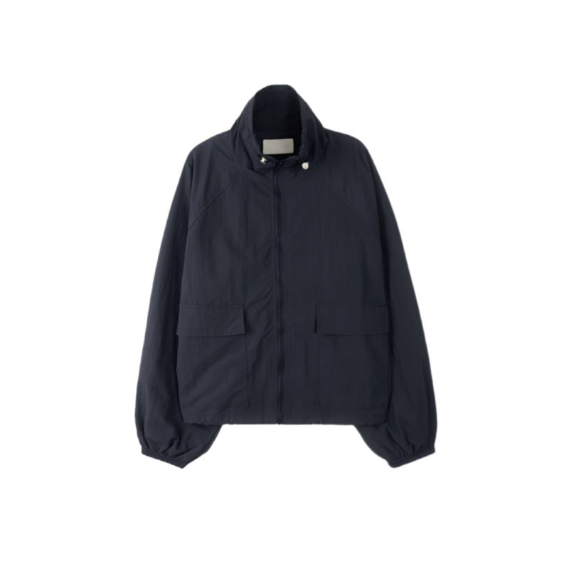 Damen Übergangsjacke Sportlich Hochkragen Praktische Taschen Norvielle