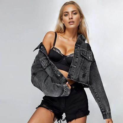 Damen Denimjacke Distressed
