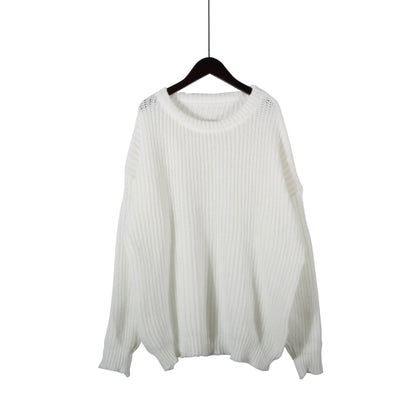 Damen Grobstrickpullover Oversized Lässige Ärmel