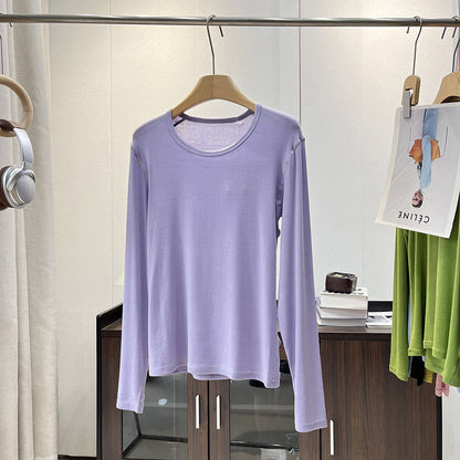 Damen Langarmshirt Weiches Jersey Ergonomisch Beige