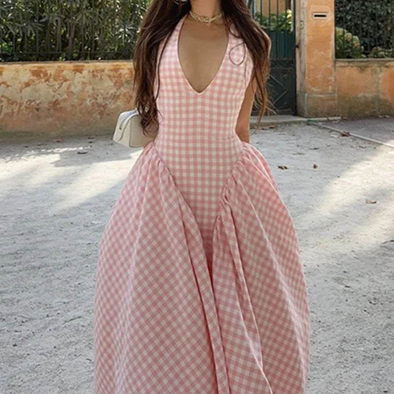 Damen Maxikleid V-Ausschnitt Schwingrock Norvielle