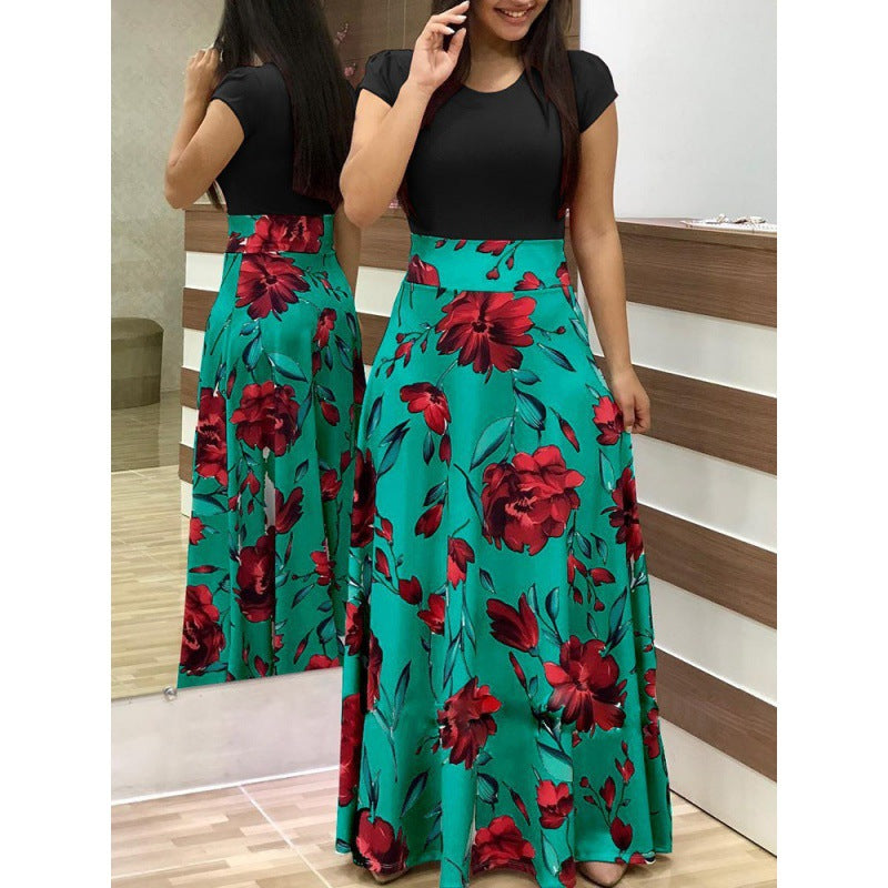 Damen Maxirock Floralmuster Elastischer Bund Norvielle