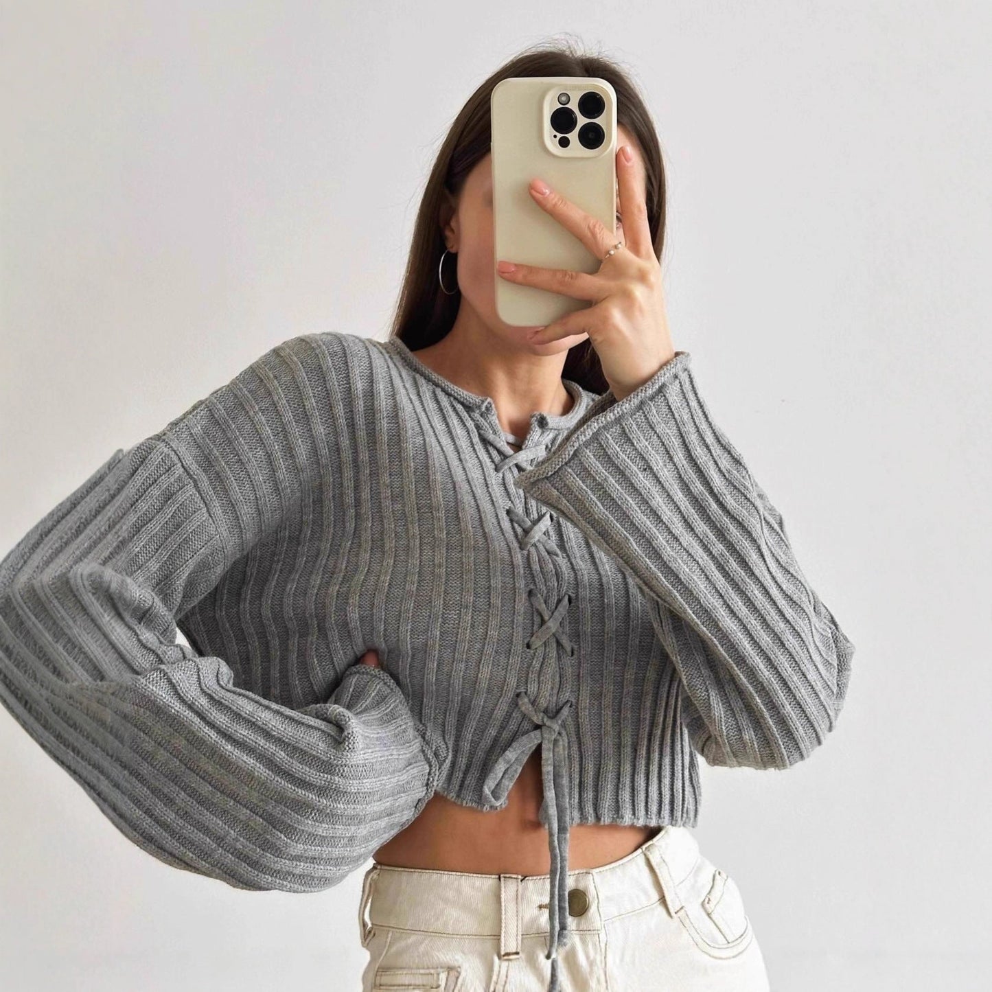 Damen Strickpullover locker Norvielle Zopfdesign
