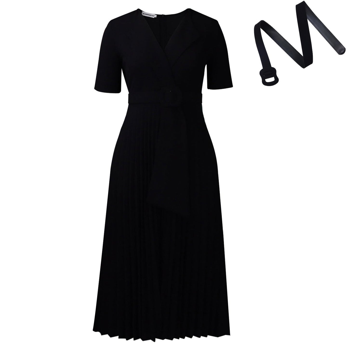 Damen Plissee-Kleid mit Blazer-Oberteil und abnehmbarem Gürtel