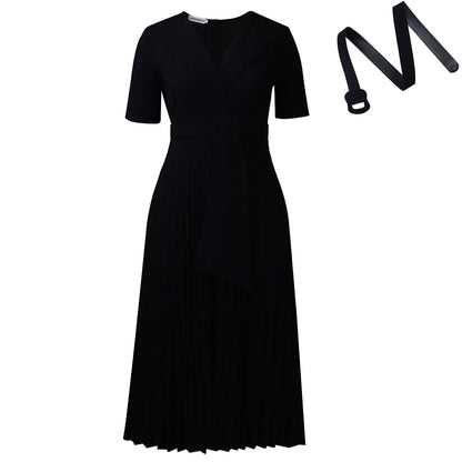 Damen Plissee-Kleid mit Blazer-Oberteil und abnehmbarem Gürtel