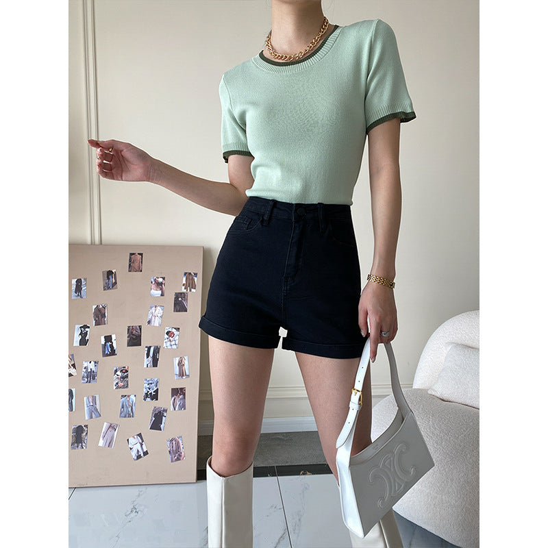 Damen Langarmshirt Offene Schulter Gerafft Effekt Norvielle