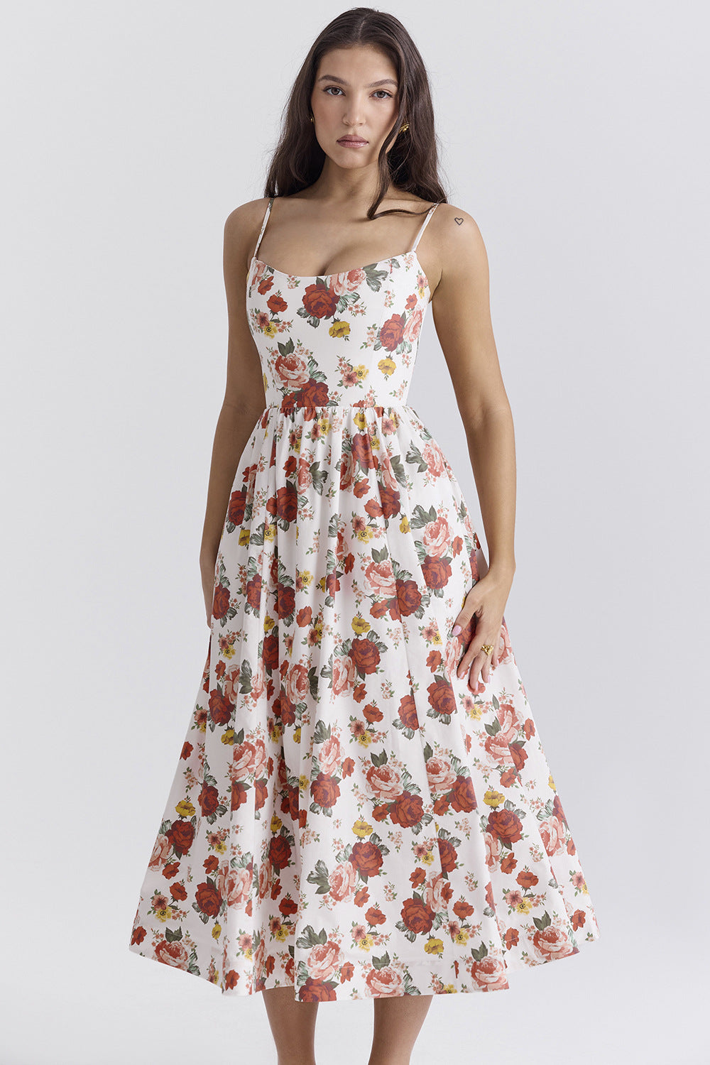Damen Maxikleid Floralmuster Elegant
