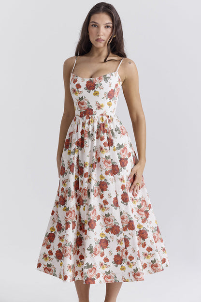 Damen Maxikleid Floralmuster Elegant