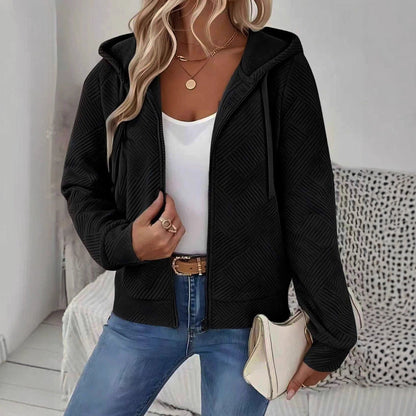 Damen Sportkapuzenjacke Strukturiertes Design Praktische Taschen