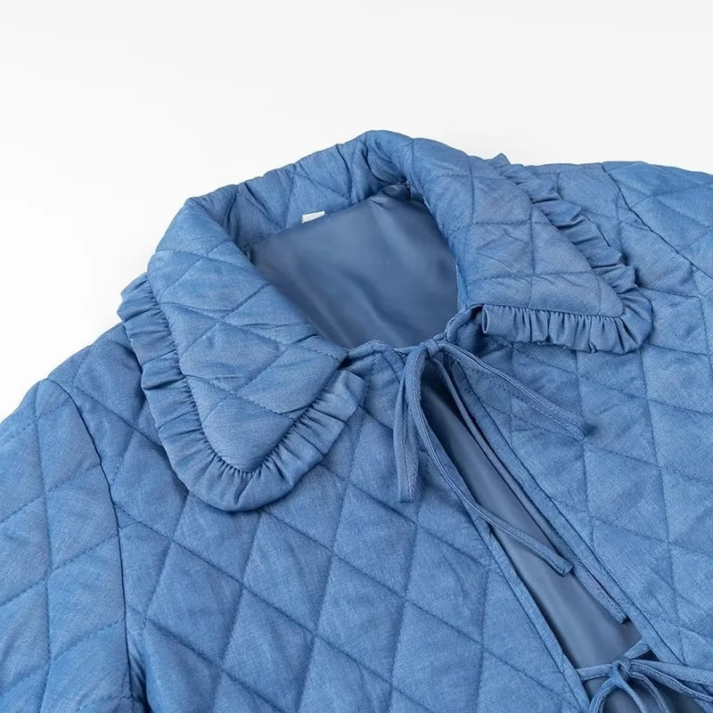 Damen Steppjacke Voluminöser Kragen Praktische Taschen Norvielle