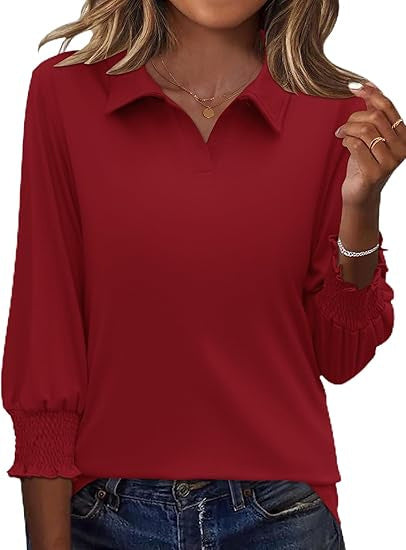 Damen Poloshirt mit Rüschendetails Elegantes Design